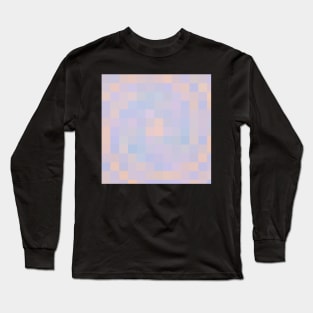 Mosiac of Digital Abstract with Soft Pastel Color Palette Long Sleeve T-Shirt